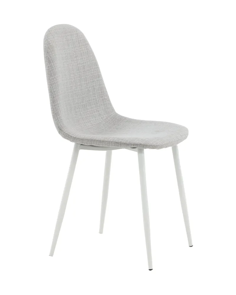 Polar Esszimmerstühle im 2er-Set in Grau, Gestell Weiß, Polyester, Ansicht 12