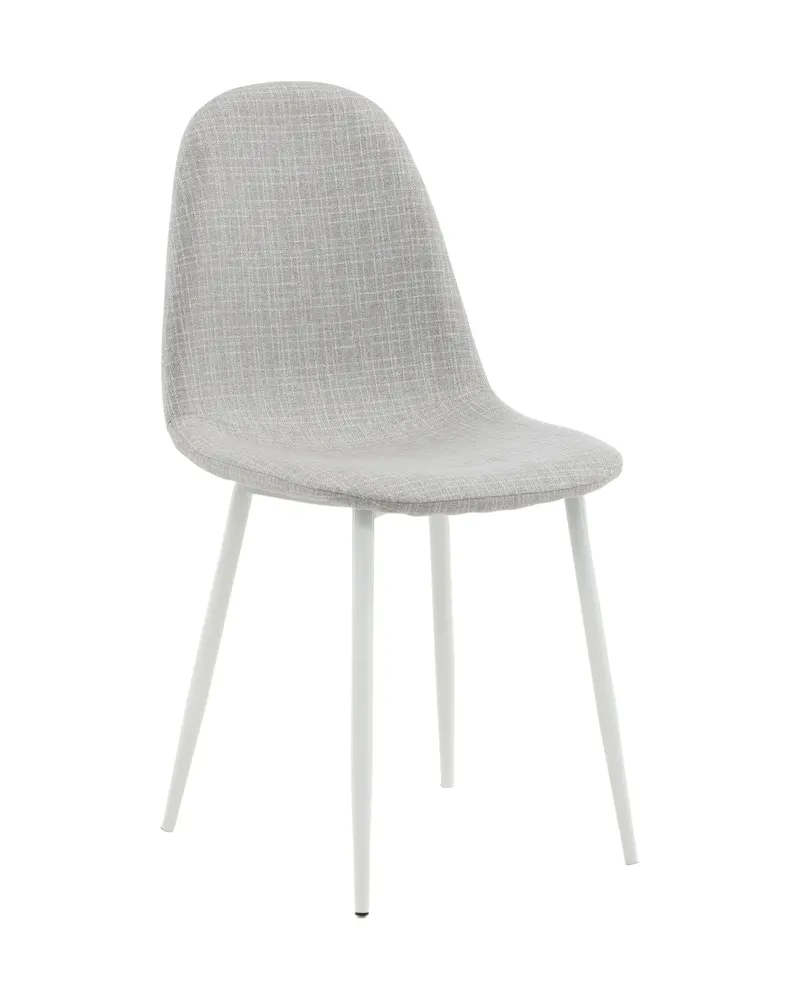 Polar Esszimmerstühle im 2er-Set in Grau, Gestell Weiß, Polyester, Ansicht 13