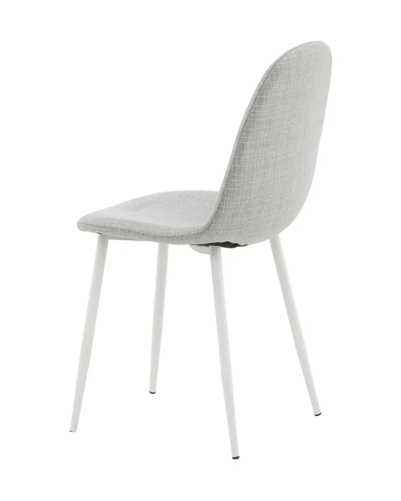 Polar Esszimmerstühle im 2er-Set in Grau, Gestell Weiß, Polyester, Ansicht 6