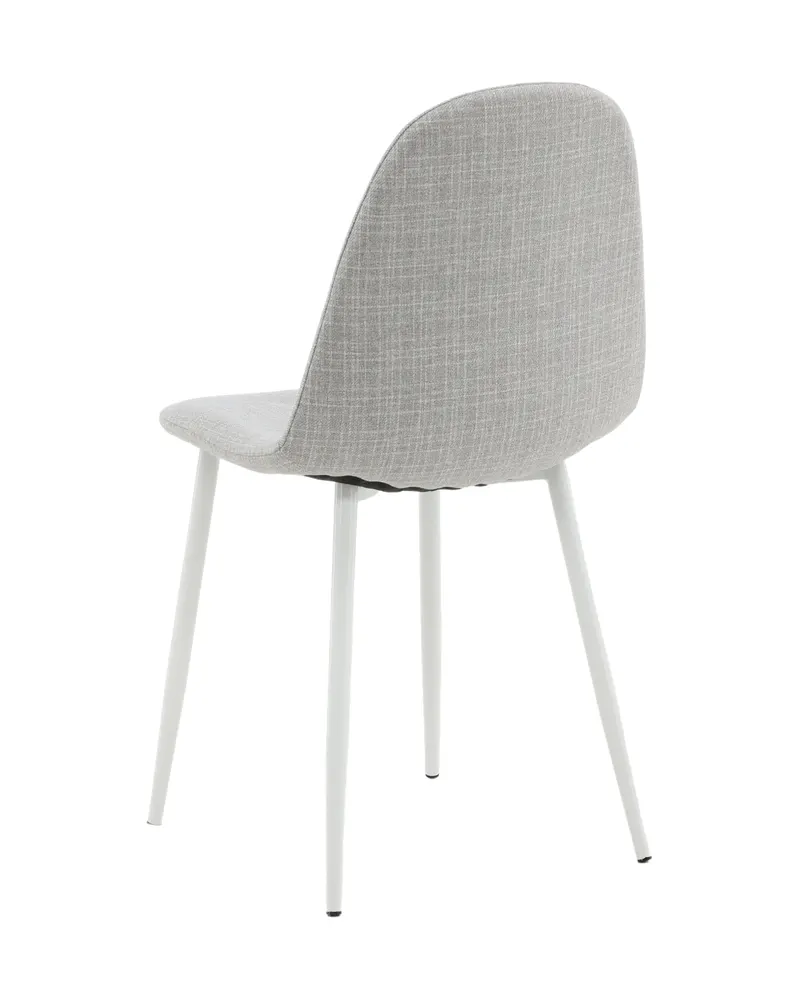 Polar Esszimmerstühle im 2er-Set in Grau, Gestell Weiß, Polyester, Ansicht 7