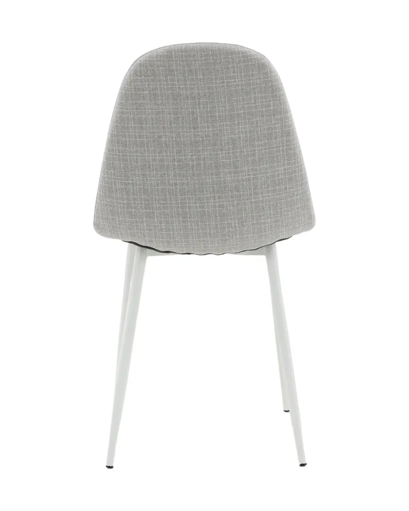 Polar Esszimmerstühle im 2er-Set in Grau, Gestell Weiß, Polyester, Ansicht 8