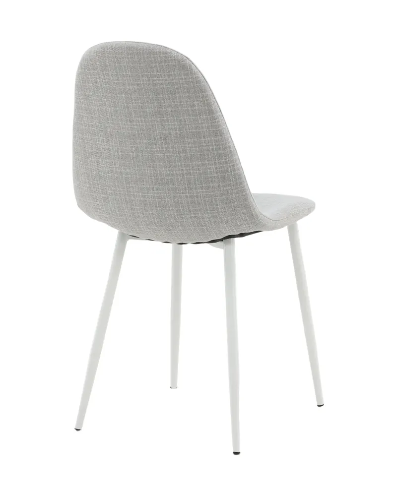 Polar Esszimmerstühle im 2er-Set in Grau, Gestell Weiß, Polyester, Ansicht 9