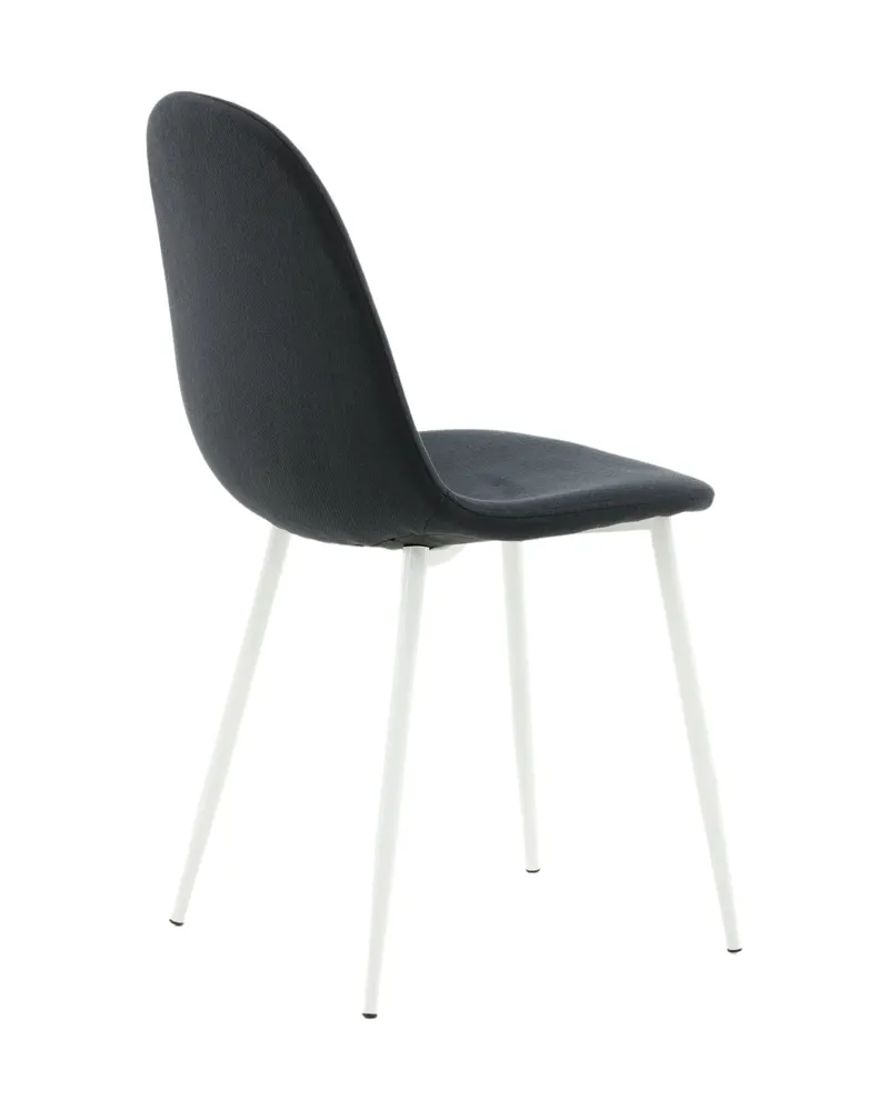 Polar Esszimmerstühle im 2er-Set in Schwarz, Gestell Weiß, Polyester, Ansicht 10