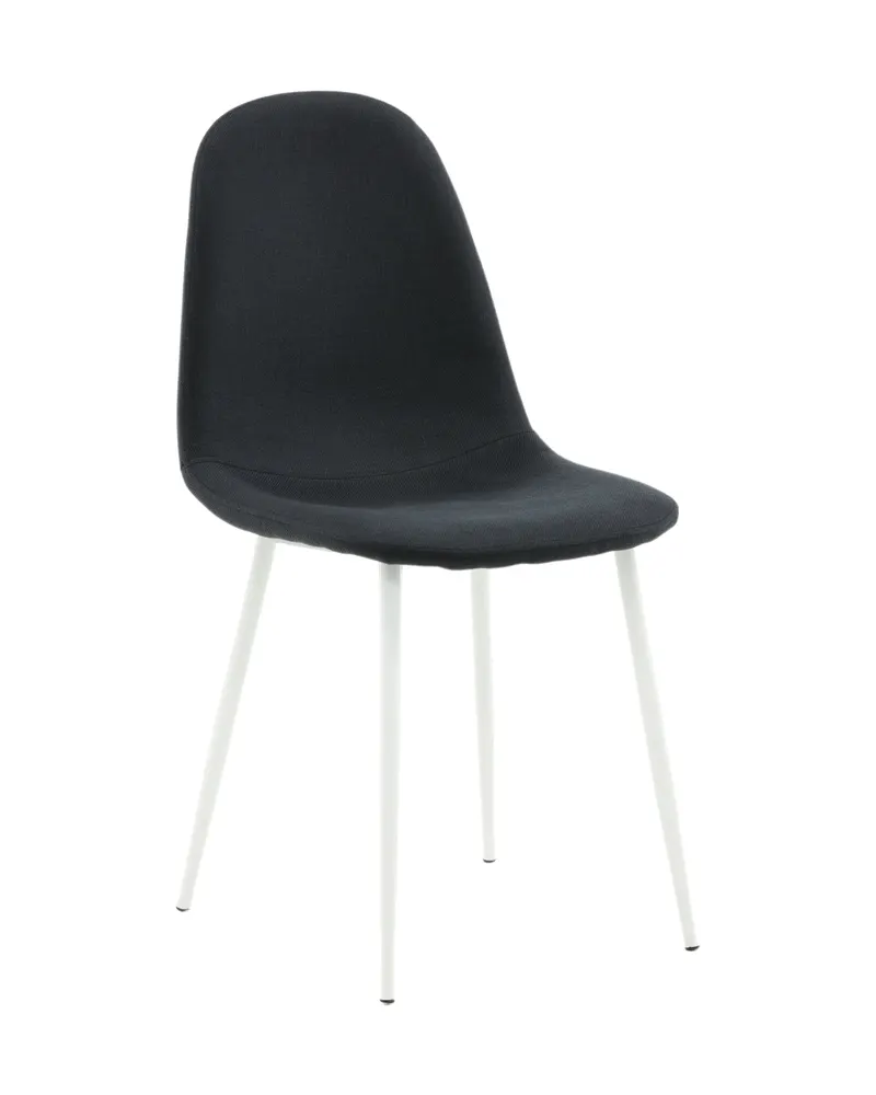 Polar Esszimmerstühle im 2er-Set in Schwarz, Gestell Weiß, Polyester, Ansicht 13