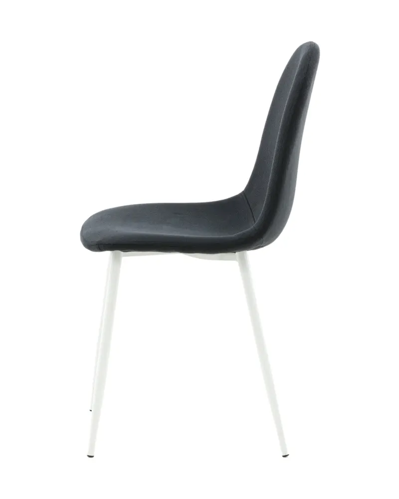 Polar Esszimmerstühle im 2er-Set in Schwarz, Gestell Weiß, Polyester, Ansicht 5