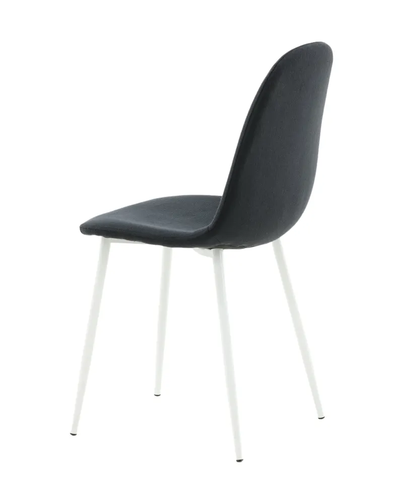 Polar Esszimmerstühle im 2er-Set in Schwarz, Gestell Weiß, Polyester, Ansicht 6