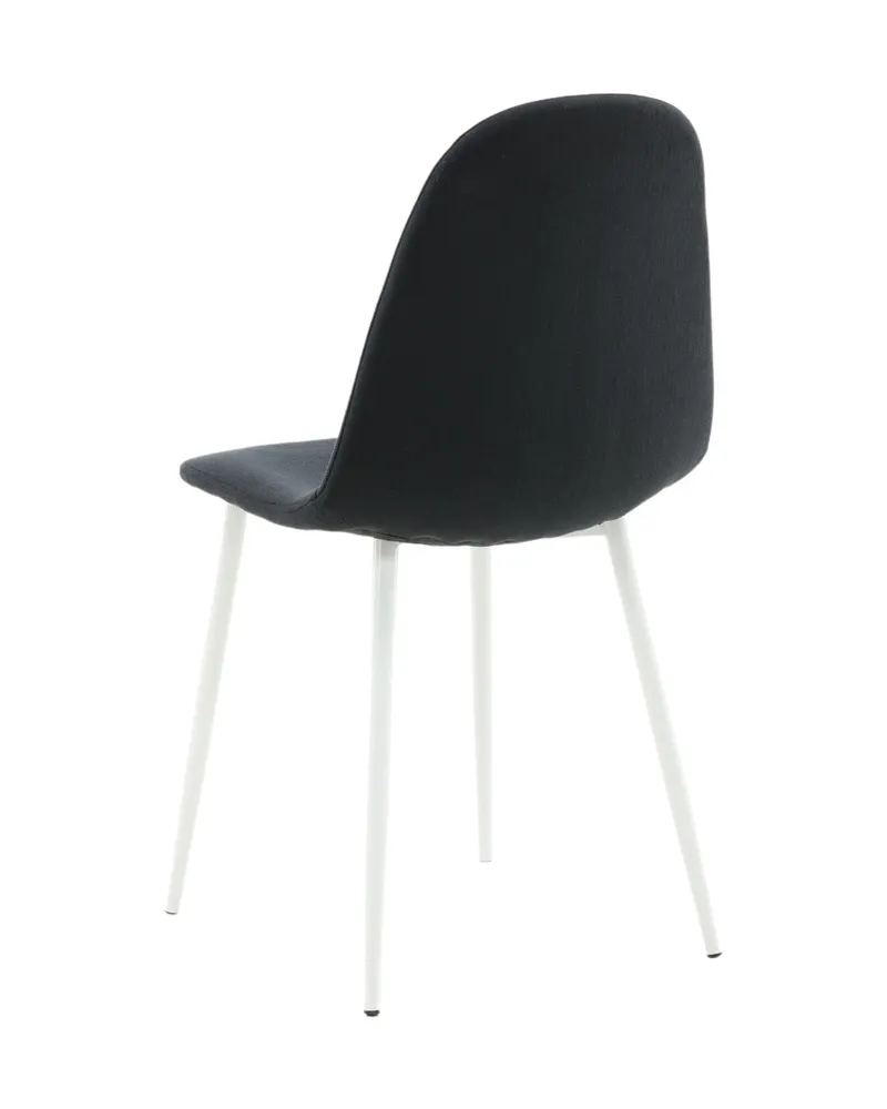 Polar Esszimmerstühle im 2er-Set in Schwarz, Gestell Weiß, Polyester, Ansicht 7