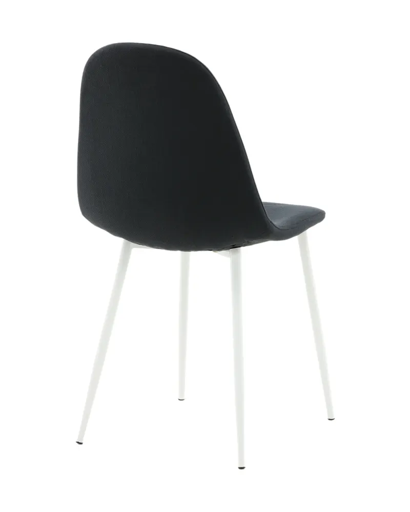 Polar Esszimmerstühle im 2er-Set in Schwarz, Gestell Weiß, Polyester, Ansicht 9