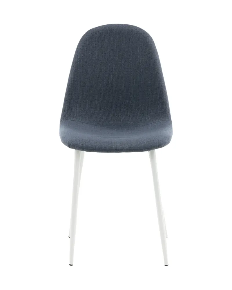Polar Esszimmerstühle im 2er-Set in Blau, Gestell Weiß, Polyester, Ansicht 1
