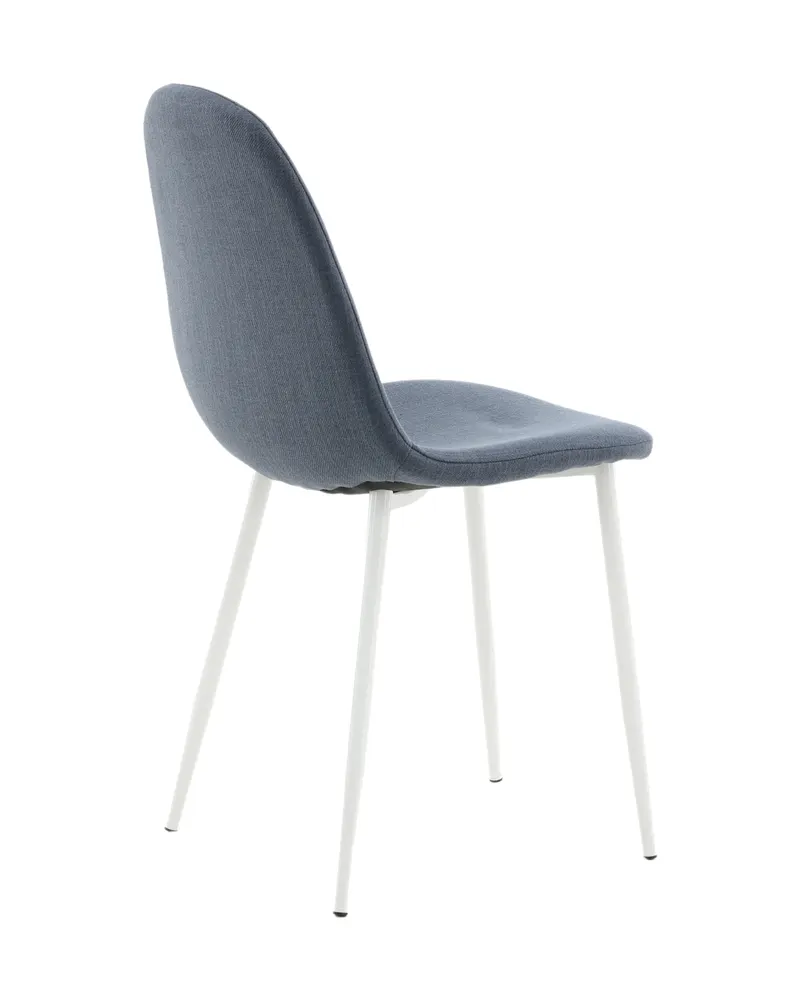 Polar Esszimmerstühle im 2er-Set in Blau, Gestell Weiß, Polyester, Ansicht 10