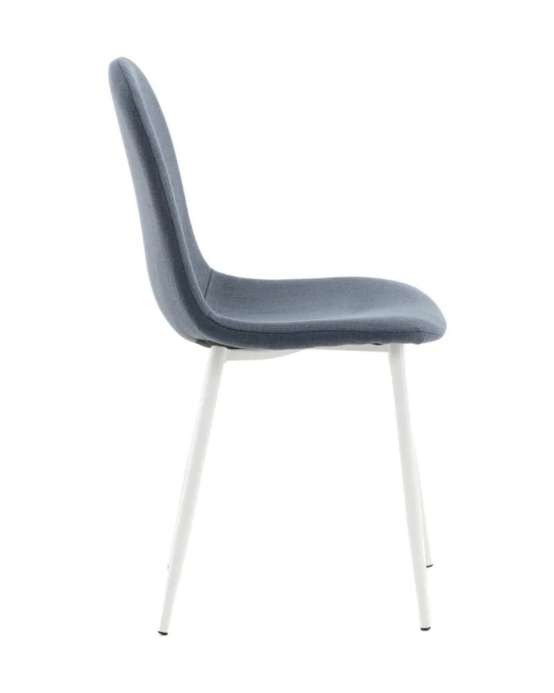 Polar Esszimmerstühle im 2er-Set in Blau, Gestell Weiß, Polyester, Ansicht 11