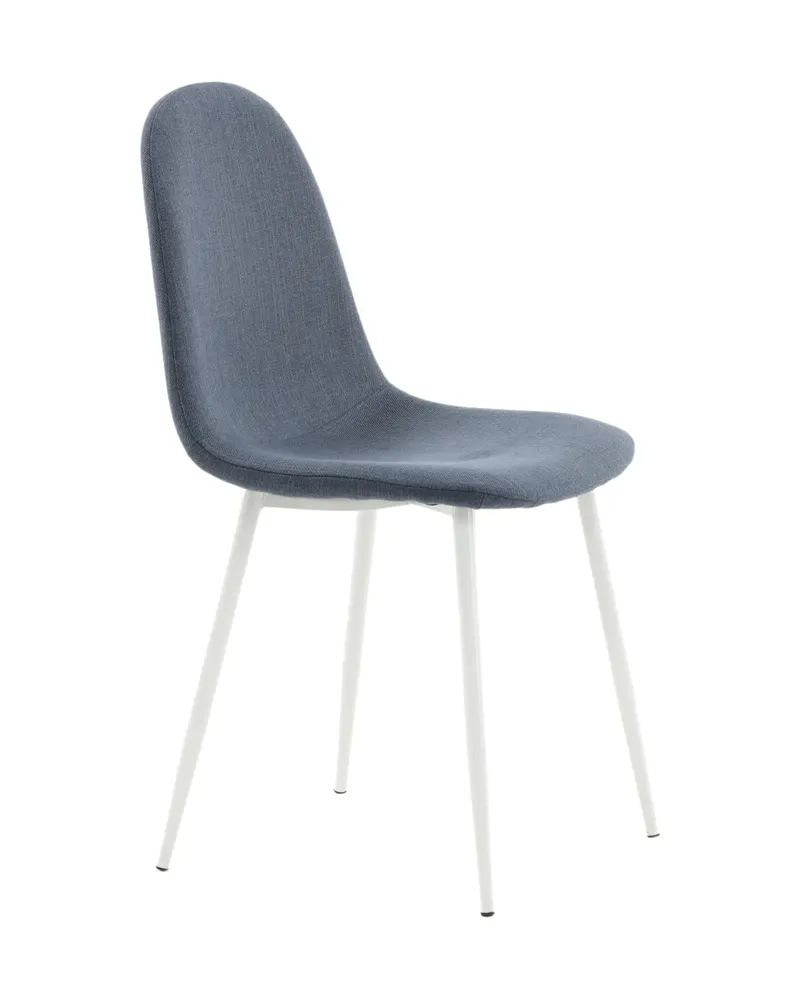 Polar Esszimmerstühle im 2er-Set in Blau, Gestell Weiß, Polyester, Ansicht 12