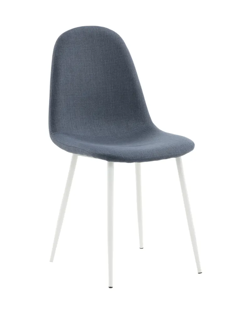 Polar Esszimmerstühle im 2er-Set in Blau, Gestell Weiß, Polyester, Ansicht 13