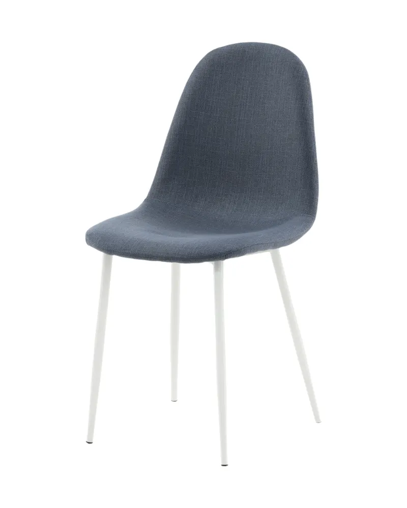 Polar Esszimmerstühle im 2er-Set in Blau, Gestell Weiß, Polyester, Ansicht 2
