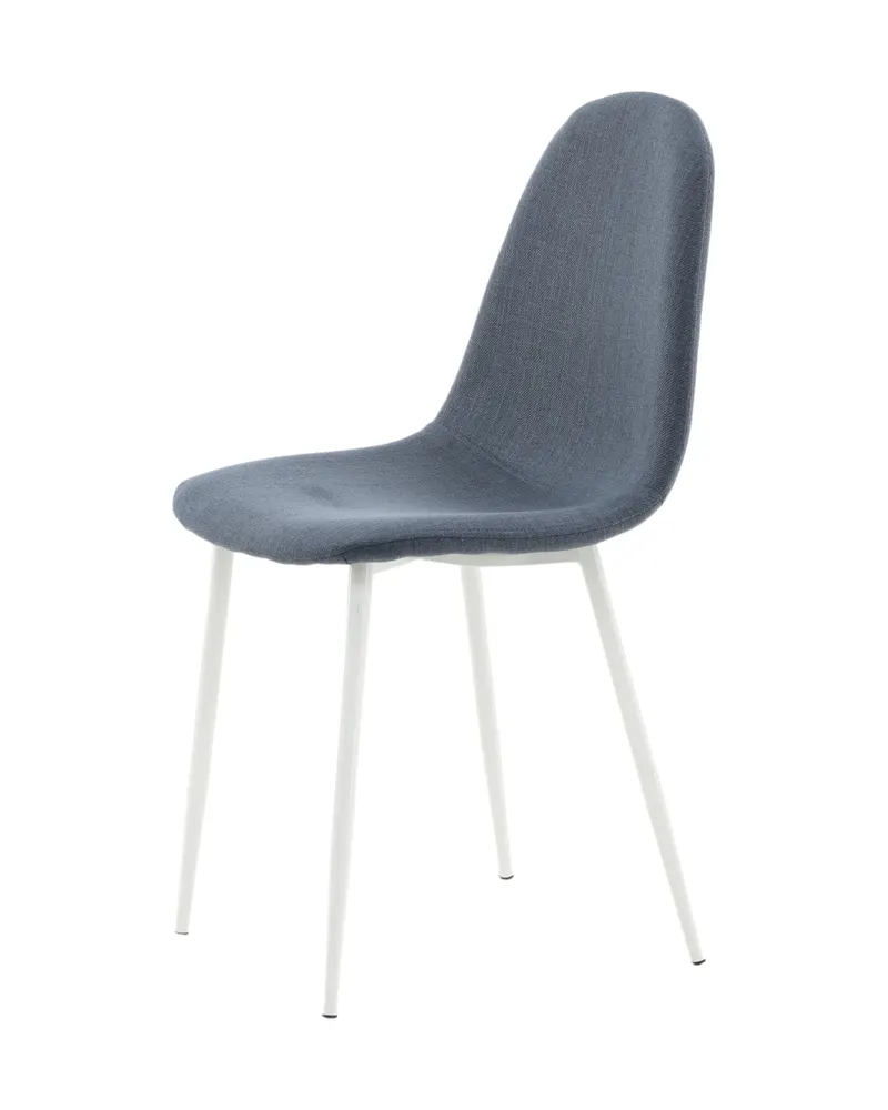 Polar Esszimmerstühle im 2er-Set in Blau, Gestell Weiß, Polyester, Ansicht 4
