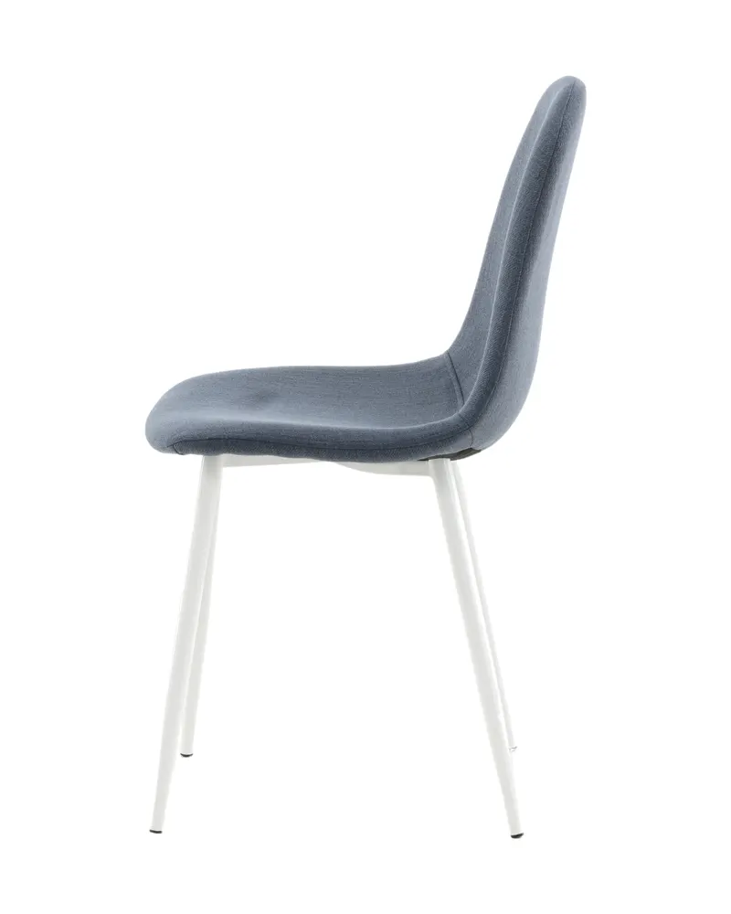 Polar Esszimmerstühle im 2er-Set in Blau, Gestell Weiß, Polyester, Ansicht 5