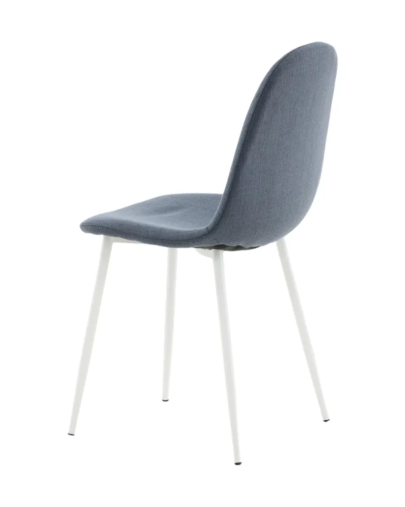 Polar Esszimmerstühle im 2er-Set in Blau, Gestell Weiß, Polyester, Ansicht 6