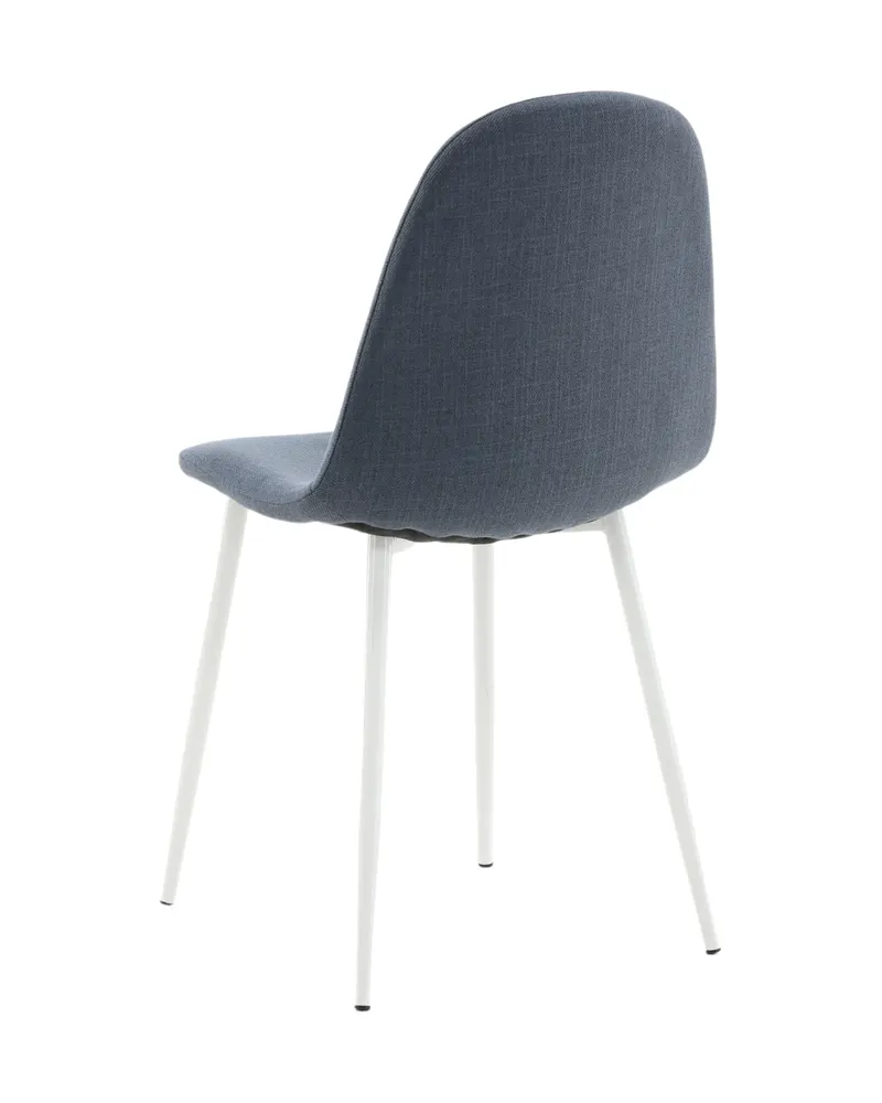 Polar Esszimmerstühle im 2er-Set in Blau, Gestell Weiß, Polyester, Ansicht 7