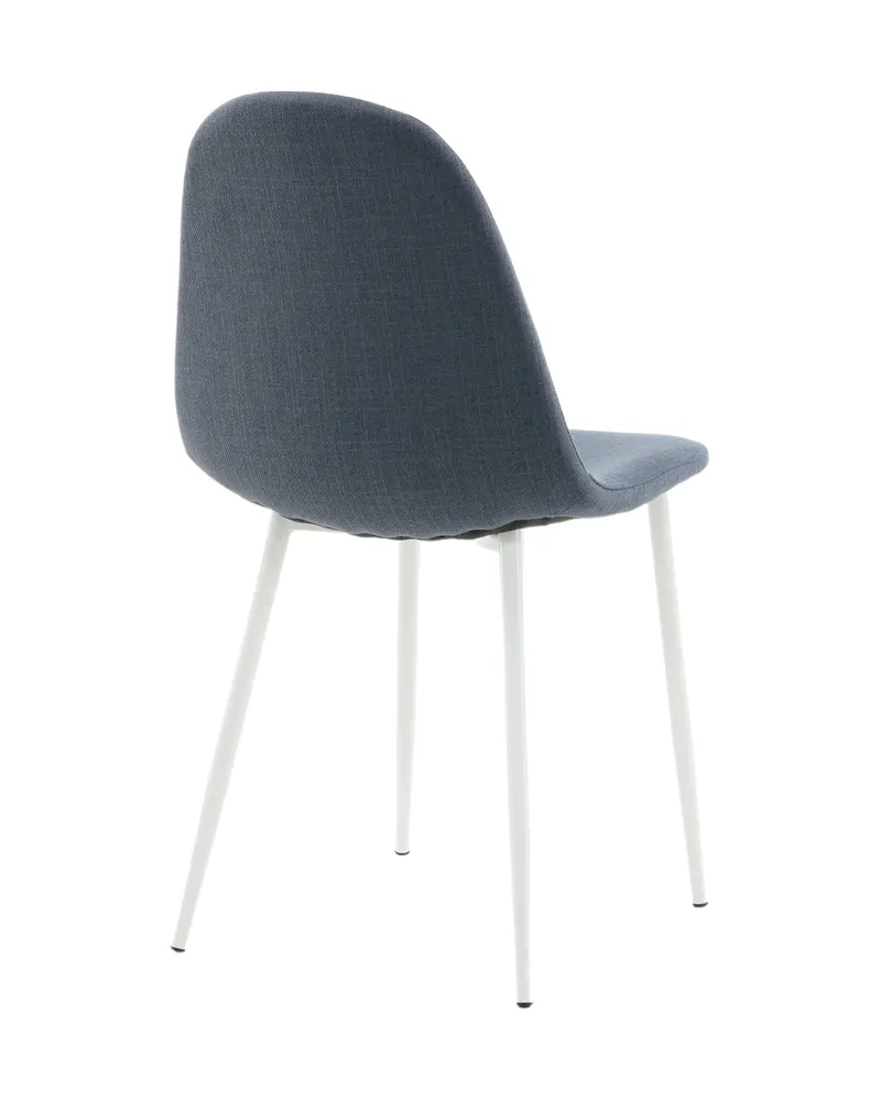 Polar Esszimmerstühle im 2er-Set in Blau, Gestell Weiß, Polyester, Ansicht 9