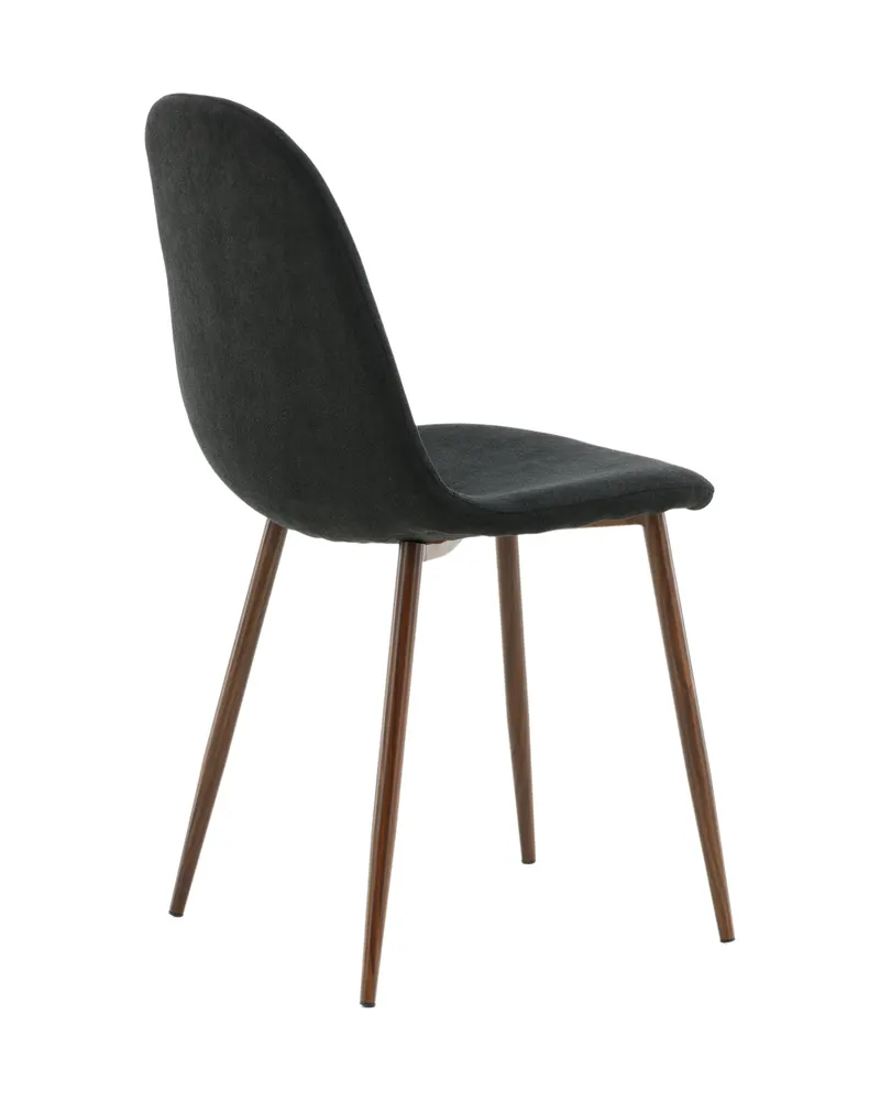Polar Esszimmerstühle im 2er-Set in Schwarz, Gestell Walnuss, Polyester, Ansicht 10