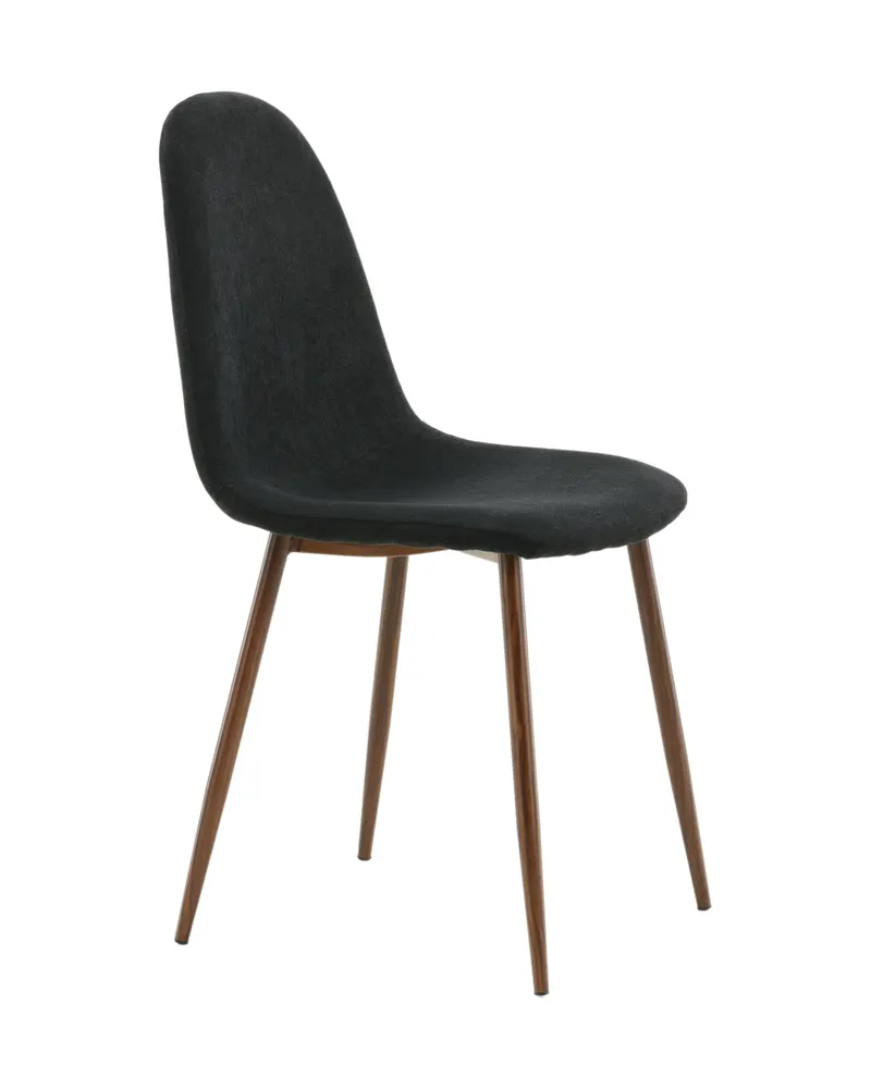 Polar Esszimmerstühle im 2er-Set in Schwarz, Gestell Walnuss, Polyester, Ansicht 12