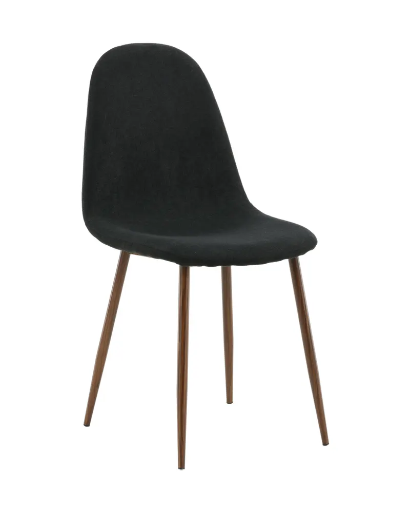 Polar Esszimmerstühle im 2er-Set in Schwarz, Gestell Walnuss, Polyester, Ansicht 13