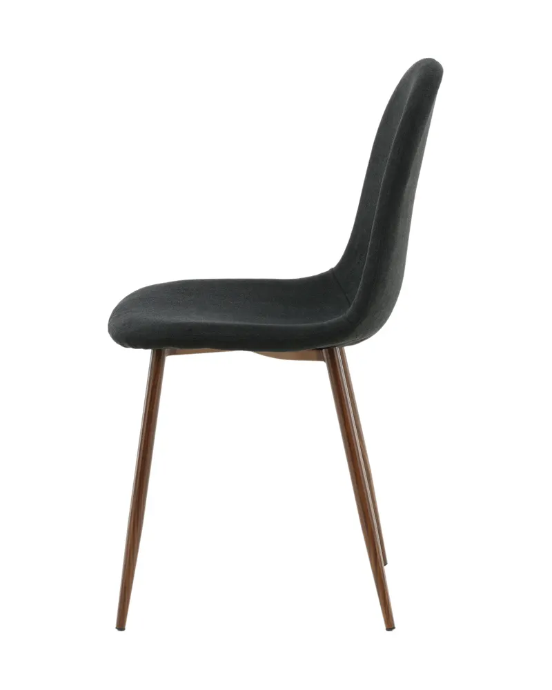 Polar Esszimmerstühle im 2er-Set in Schwarz, Gestell Walnuss, Polyester, Ansicht 5