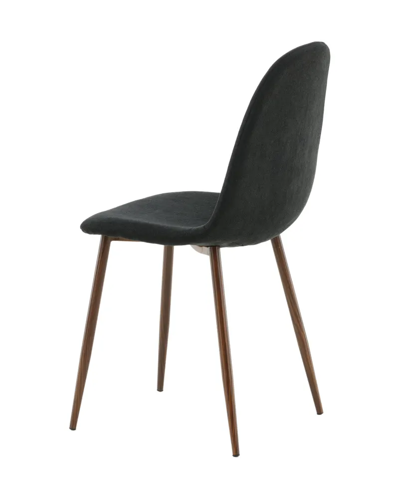 Polar Esszimmerstühle im 2er-Set in Schwarz, Gestell Walnuss, Polyester, Ansicht 6