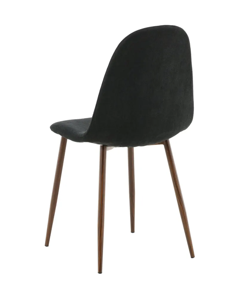 Polar Esszimmerstühle im 2er-Set in Schwarz, Gestell Walnuss, Polyester, Ansicht 7