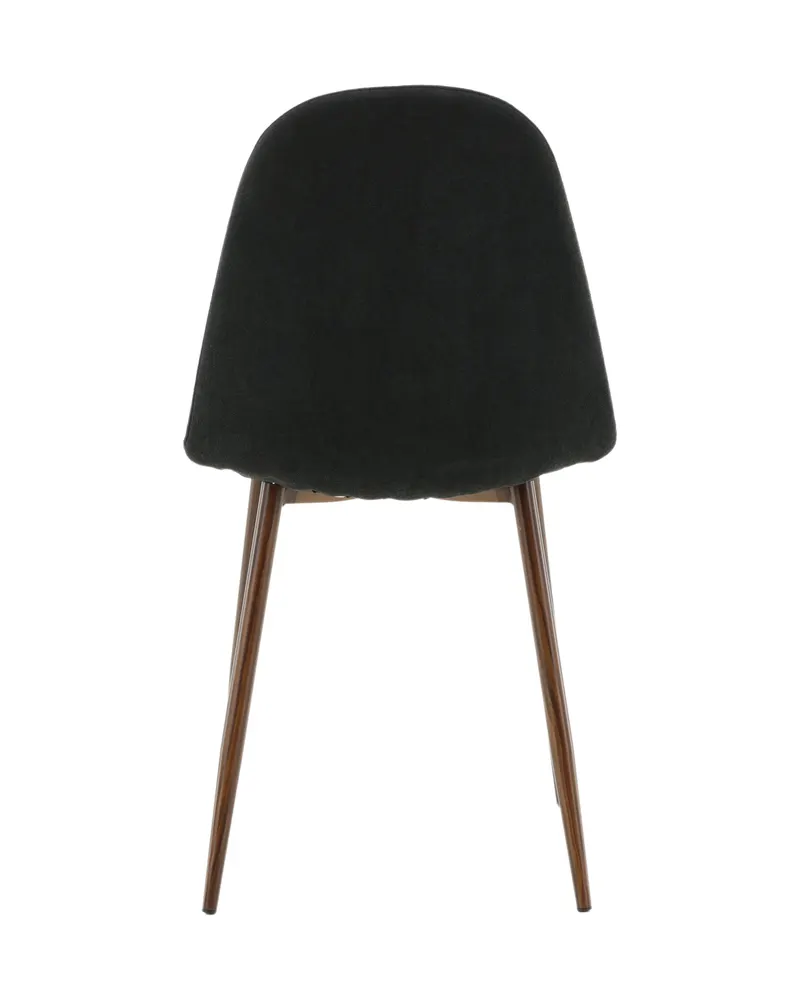 Polar Esszimmerstühle im 2er-Set in Schwarz, Gestell Walnuss, Polyester, Ansicht 8