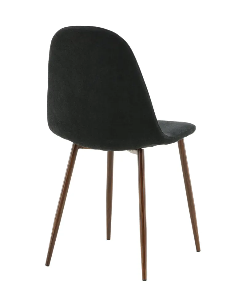 Polar Esszimmerstühle im 2er-Set in Schwarz, Gestell Walnuss, Polyester, Ansicht 9