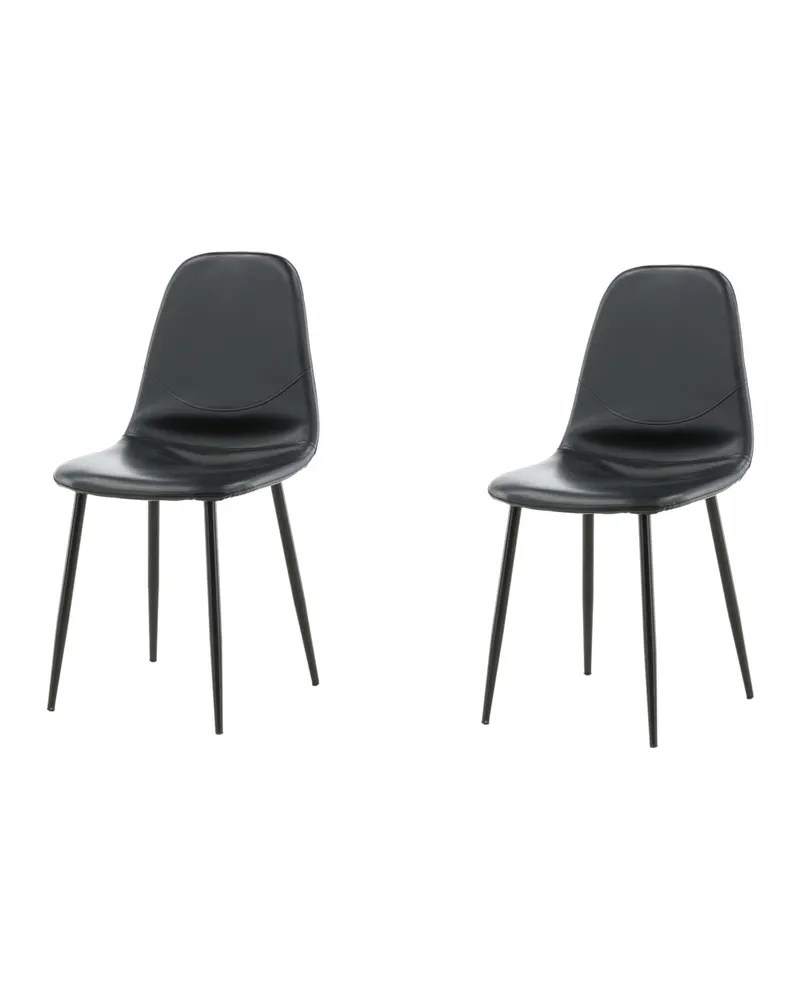 Polar Esszimmerstühle im 2er-Set in Schwarz, PU-Kunstleder, Ansicht 3