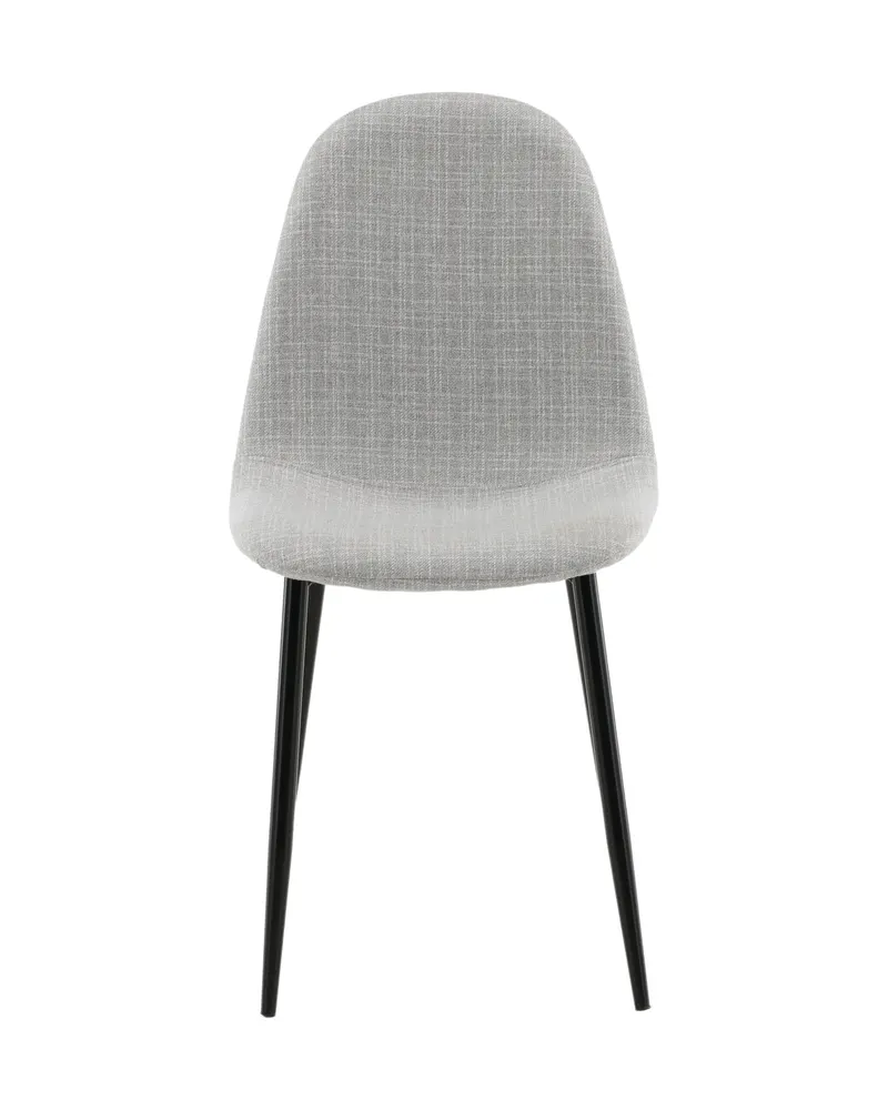 Polar Esszimmerstühle im 2er-Set in Grau, Gestell Schwarz, Polyester, Ansicht 1