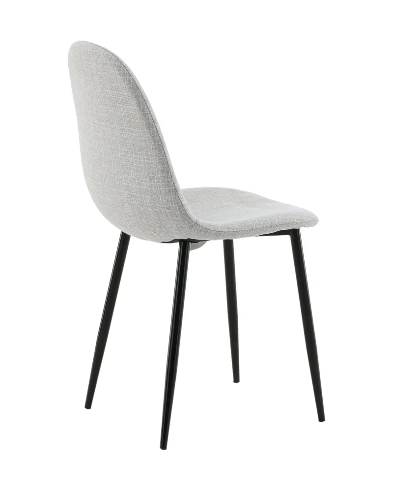 Polar Esszimmerstühle im 2er-Set in Grau, Gestell Schwarz, Polyester, Ansicht 10