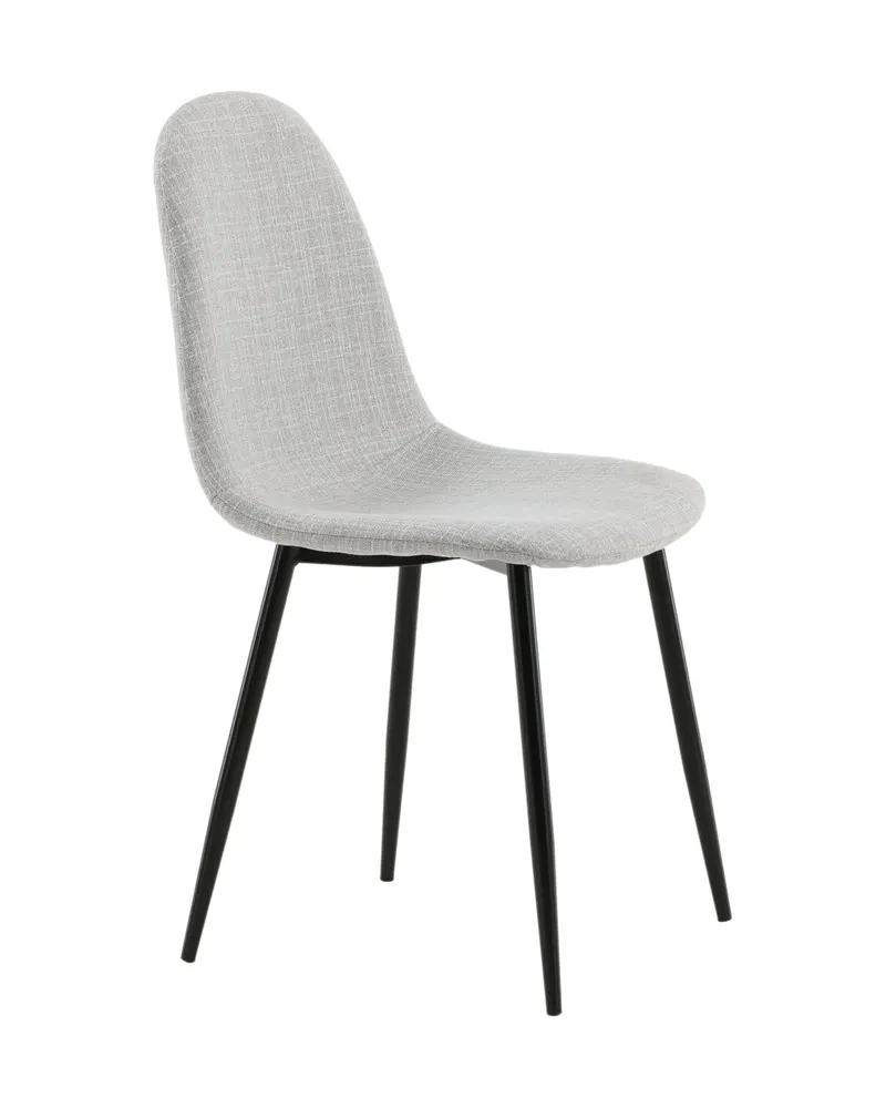 Polar Esszimmerstühle im 2er-Set in Grau, Gestell Schwarz, Polyester, Ansicht 12