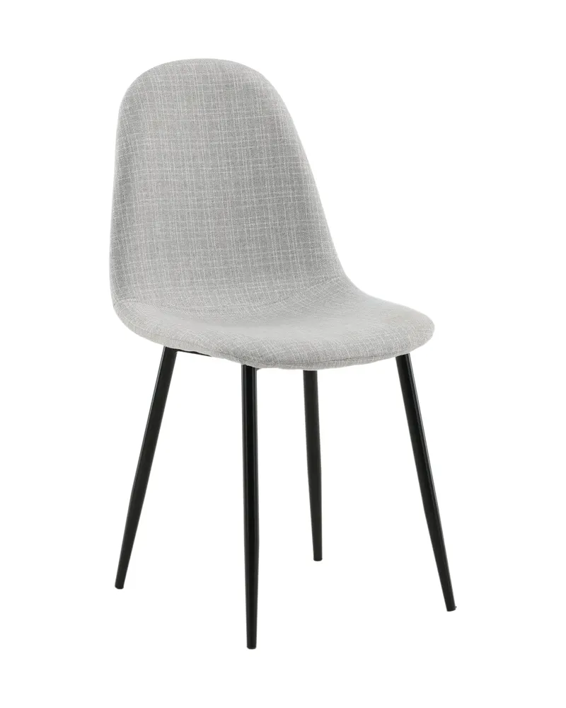 Polar Esszimmerstühle im 2er-Set in Grau, Gestell Schwarz, Polyester, Ansicht 13