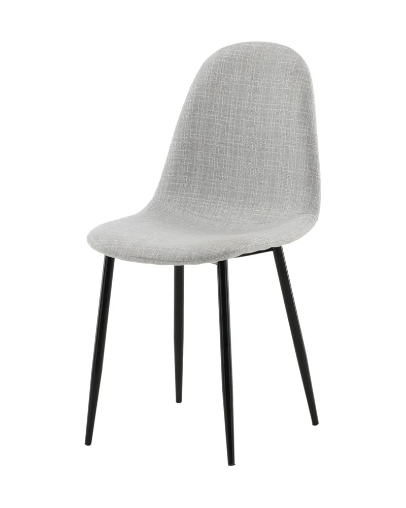 Polar Esszimmerstühle im 2er-Set in Grau, Gestell Schwarz, Polyester, Ansicht 2