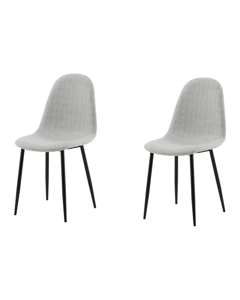 Polar Esszimmerstühle im 2er-Set in Grau, Gestell Schwarz, Polyester, Ansicht 3