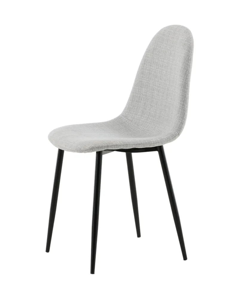 Polar Esszimmerstühle im 2er-Set in Grau, Gestell Schwarz, Polyester, Ansicht 4