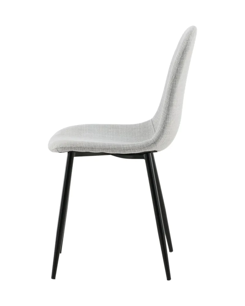 Polar Esszimmerstühle im 2er-Set in Grau, Gestell Schwarz, Polyester, Ansicht 5