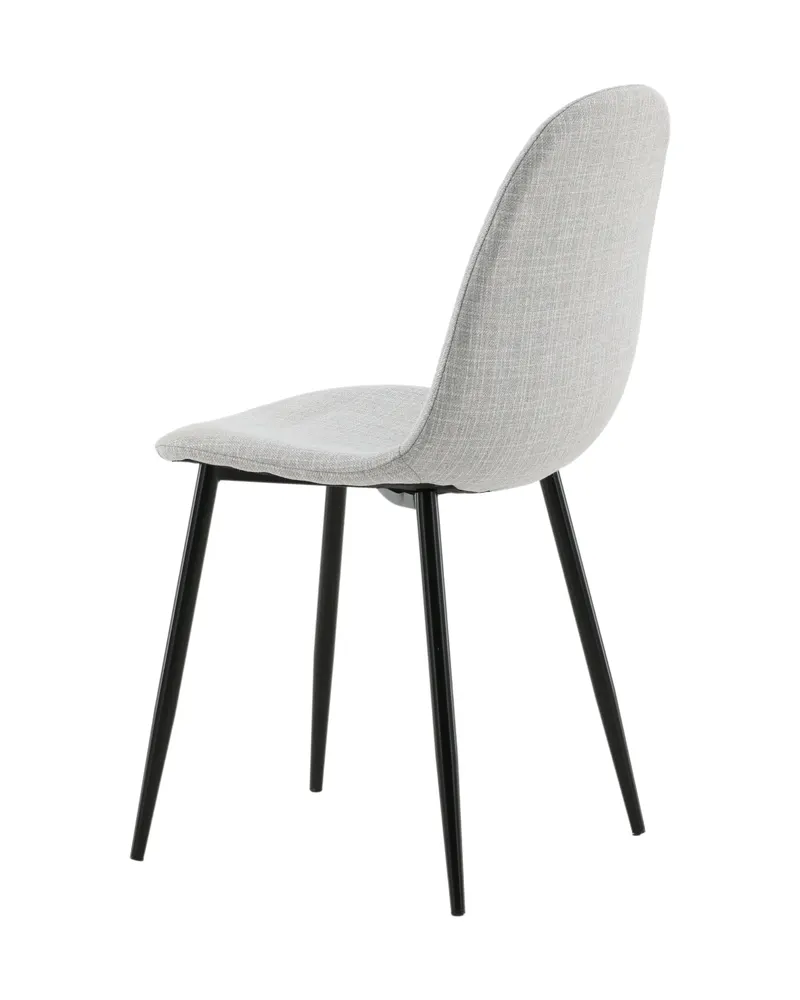 Polar Esszimmerstühle im 2er-Set in Grau, Gestell Schwarz, Polyester, Ansicht 6