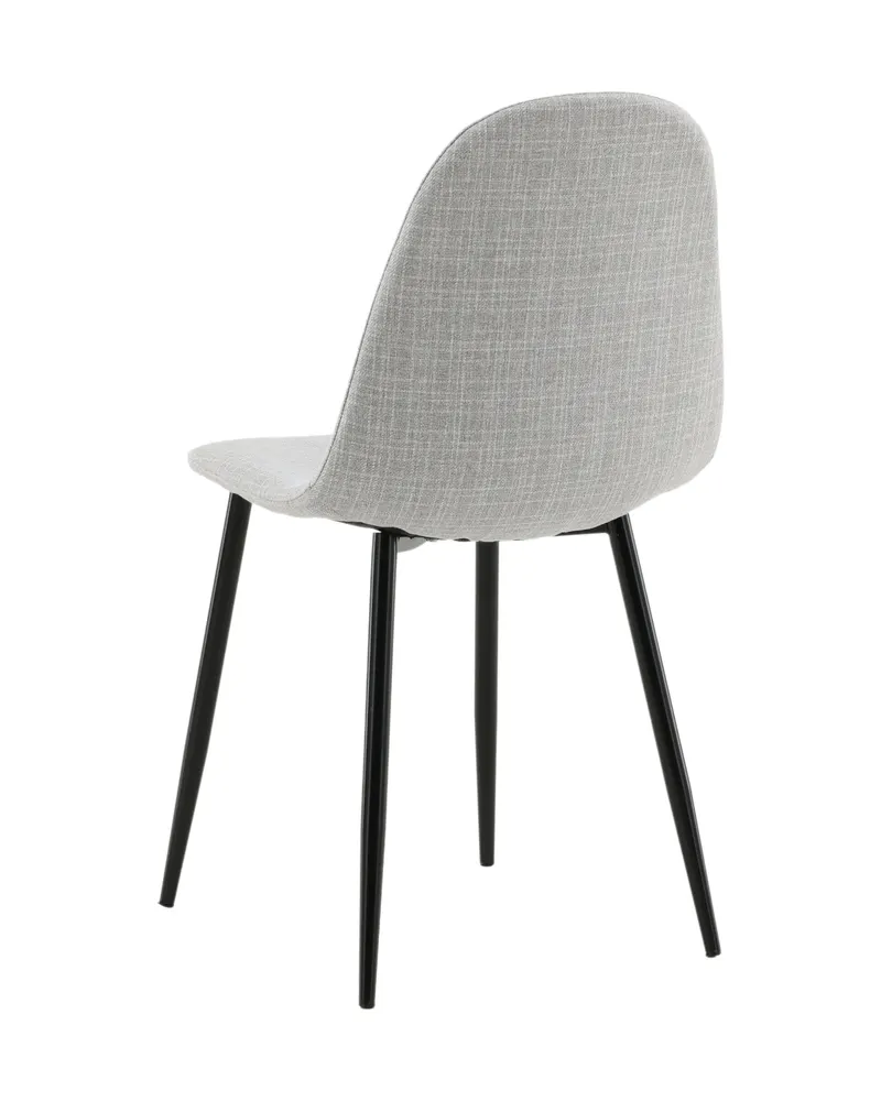 Polar Esszimmerstühle im 2er-Set in Grau, Gestell Schwarz, Polyester, Ansicht 7