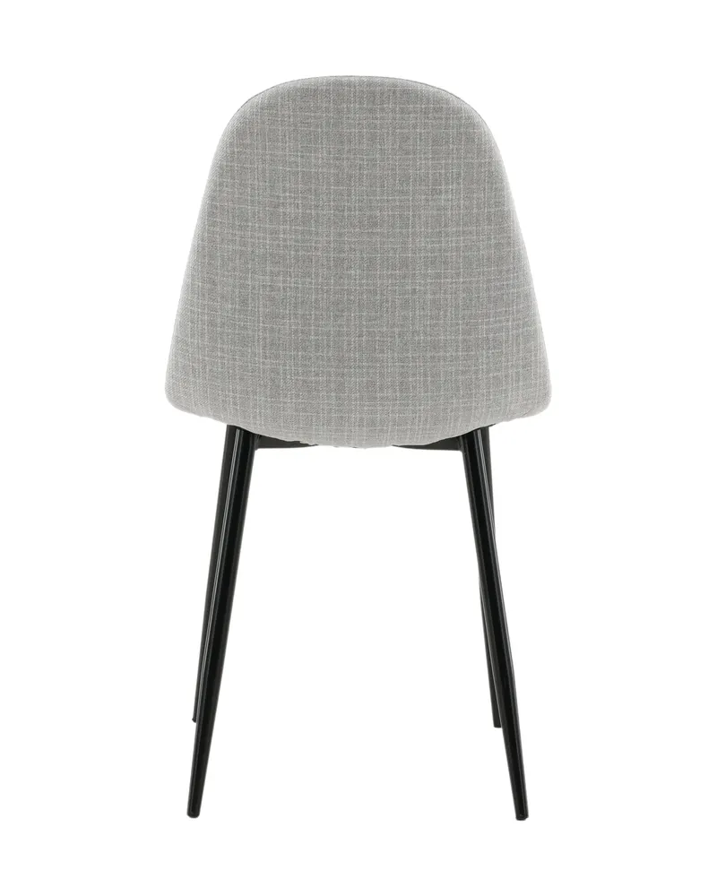 Polar Esszimmerstühle im 2er-Set in Grau, Gestell Schwarz, Polyester, Ansicht 8
