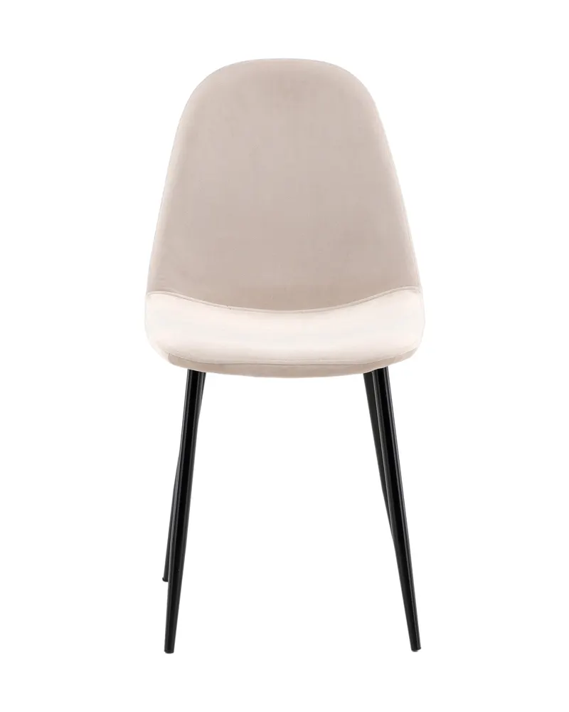 Polar Esszimmerstühle im 2er-Set in Beige, Gestell Schwarz, Polyester-Samt, Ansicht 1