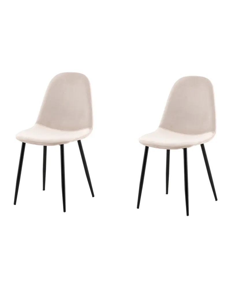 Polar Esszimmerstühle im 2er-Set in Beige, Gestell Schwarz, Polyester-Samt, Ansicht 7