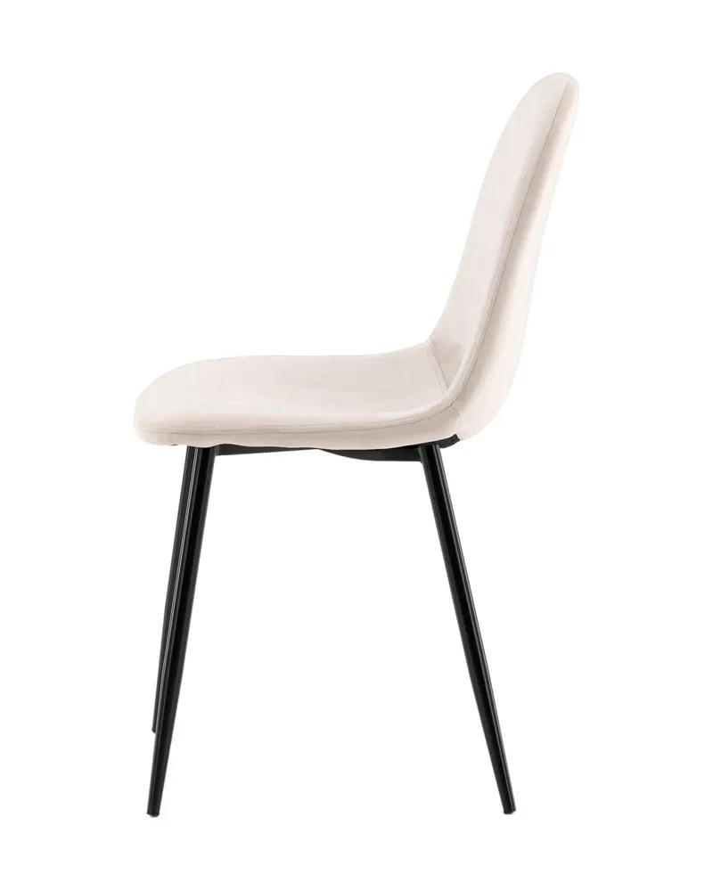 Polar Esszimmerstühle im 2er-Set in Beige, Gestell Schwarz, Polyester-Samt, Ansicht 9