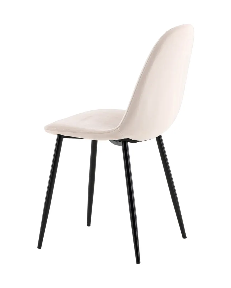 Polar Esszimmerstühle im 2er-Set in Beige, Gestell Schwarz, Polyester-Samt, Ansicht 10