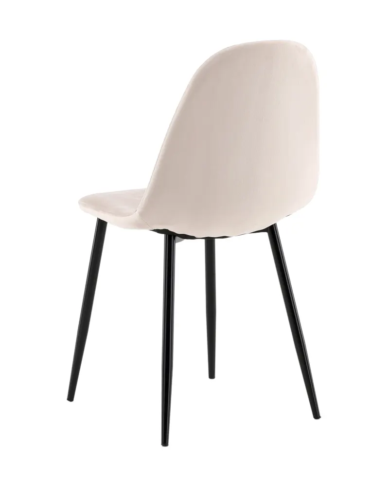 Polar Esszimmerstühle im 2er-Set in Beige, Gestell Schwarz, Polyester-Samt, Ansicht 11