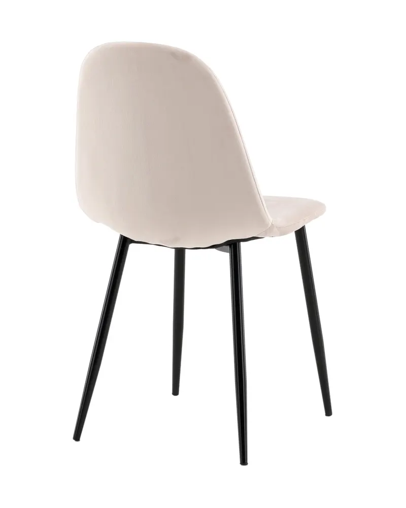 Polar Esszimmerstühle im 2er-Set in Beige, Gestell Schwarz, Polyester-Samt, Ansicht 12