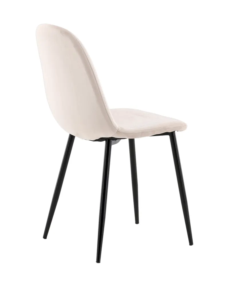 Polar Esszimmerstühle im 2er-Set in Beige, Gestell Schwarz, Polyester-Samt, Ansicht 13